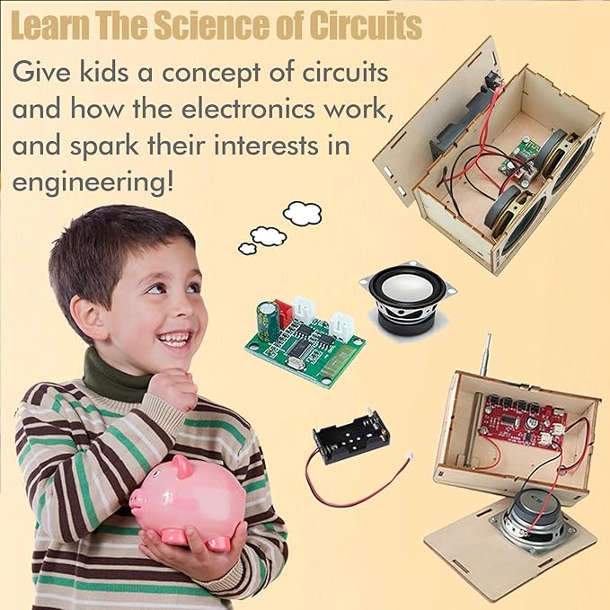 STEM Toys Building Kits for Kids Ages 8-12 14-16 Birthday Gifts for 9 10 11 12 13 14 15 Years Old Boys Girls Teens Bluetooth Speaker DIY FM Radio Science Experiments Engineering Circuits