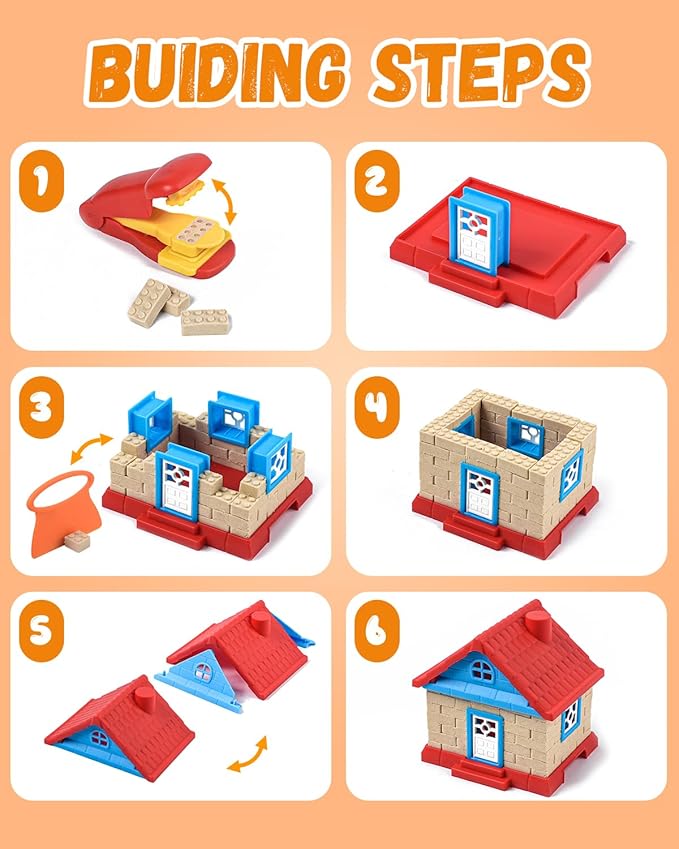 Sand Play Set,Construction Sensory Bin with Moldable Self-Sticking Play Sand for Kids, Sensory Building Toy Set for Kids Age 3+, Birthday Gift Idea