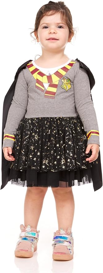 Harry Potter Toddler Girls Gryffindor Tutu Dress with Removable Cape - Halloween Costume for Toddler Girls