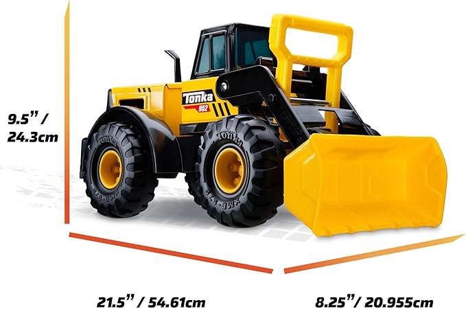 Tonka Steel Classics Front Loader - Made with Steel & Sturdy Plastic, Yellow Toy Construction Truck, Boys and Girls, Kids, Toddlers, Ages 3+