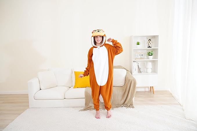 Unisex Adult Onesie Pajamas, Polar Fleece Cosplay Animal One Piece Halloween Costume Pajamas Homewear