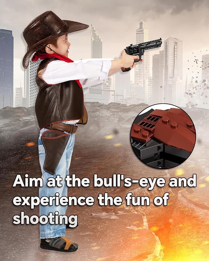 1:1 Revolver Building Blocks Sets - 300 PCS Model Collection Toy Building Bricks Set Shootable - Simulation Militarily Toy Lovers for Kids and Adults Gift