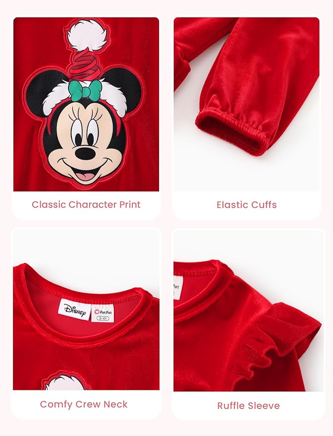 Disney Stitch Minnie Elsa Princess Sweatshirt Dress Toddler Girl Sequin Long Sleeve Pullover Clothes Fall Outfit 2-9 Years