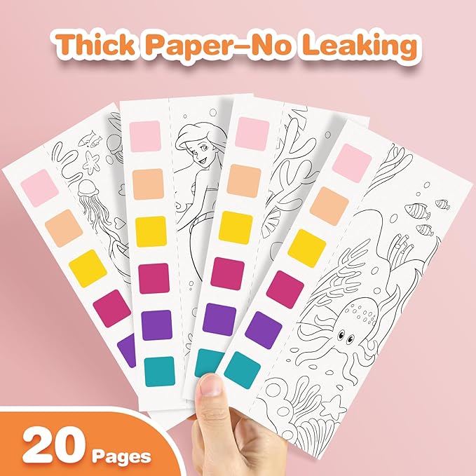 Paint with Water Coloring Books for Kids - 5 Pack, Pocket Mess Free Watercolor Painting Kit, Water Color Paint Set Arts and Crafts Gift for Girls Ages 4 5 6 7 8+, Travel Activity Toy
