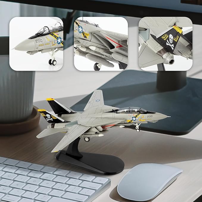 1/100 Fighter Jet Model F-14A Tomcat diecast Military Airplanes Aircraft kit for Collection and Display