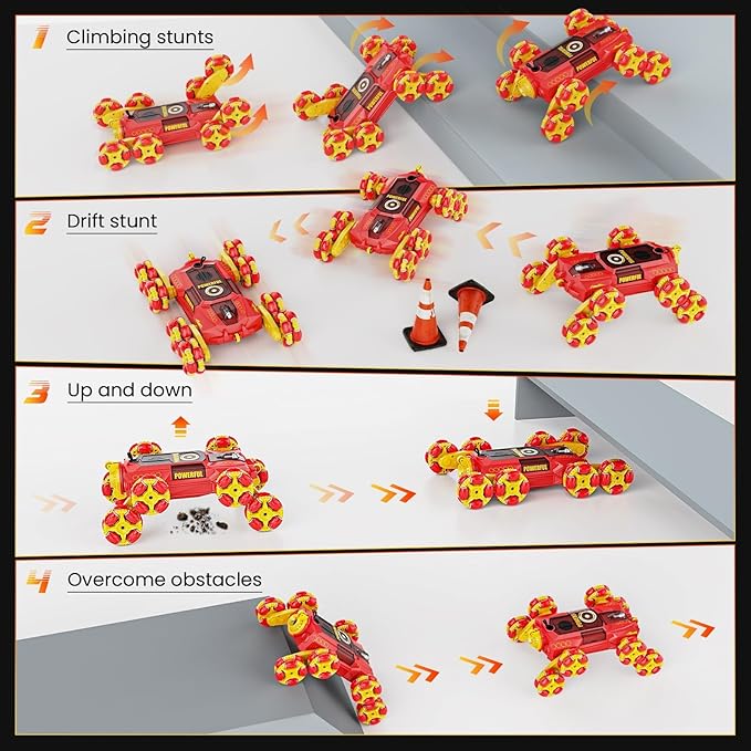 8WD Gesture Sensing RC Stunt Cars, Remote Control Cars, Christmas Birthday Toys Gifts for Kids 8 9 10 11 12 Year Old Boys Girls, Transform Drift Off Road Vehicle