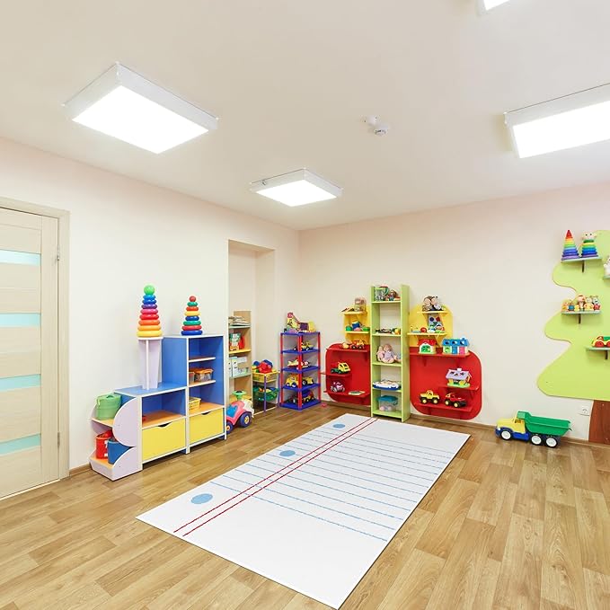 5 x 7.6 ft Large Classroom Rug Elementary Educational Area Rug Kids Room Children Classroom Carpet Playroom Learning Square Line Book Design School Decor Seating Carpet