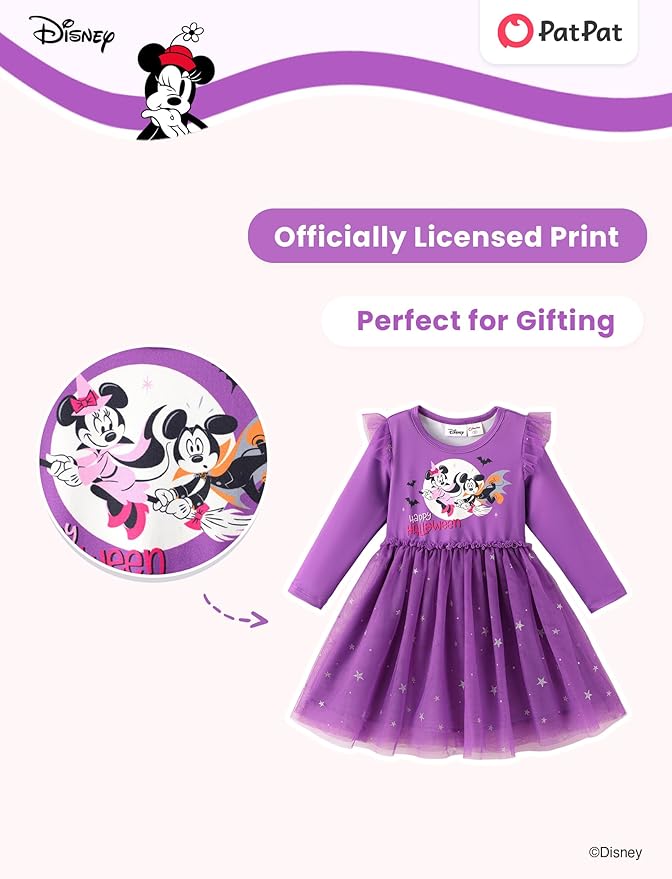 Disney Princess Frozen Minnie Mouse Dress Girls Sparkle Ruffle Tulle Tutu Birthday Party Fall Outfits Clothes Baby to Toddler