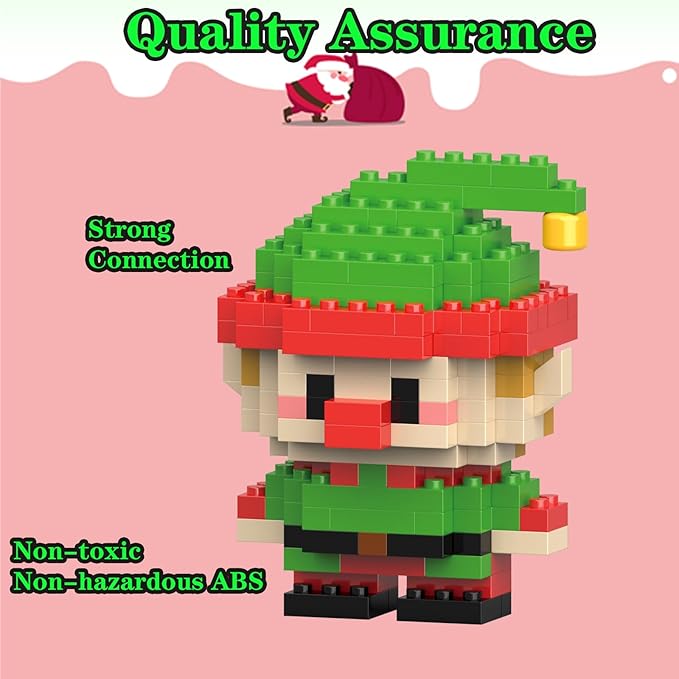 Christmas Elf Building Blocks Set Compatible with Lego Advent Calendar 2025 Stacking New Toys Holiday Present Box New Year Xmas Gifts for Kids for Boys & Girls and Adults