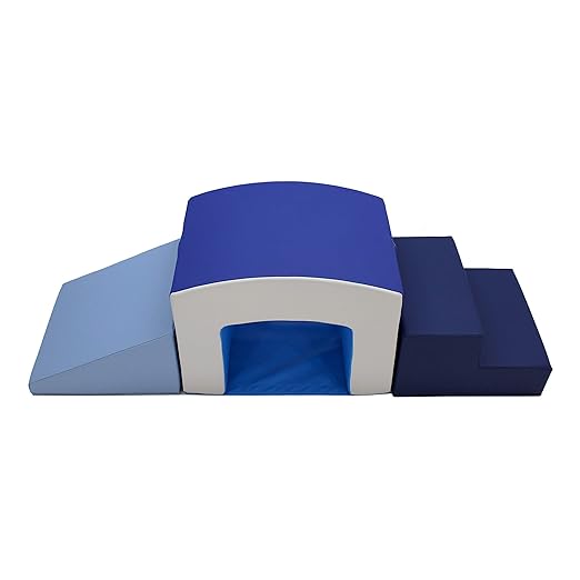 Factory Direct Partners 12824-NVPB SoftScape Playtime Grow-n-Learn Tunnel Climber for Toddlers and Kids(3-Piece) - Navy/Powder Blue, 12824-NVPB