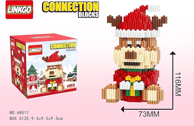 Christmas Building Blocks Compatible for Lego Christmas Reindeer Micro Blocks Stacking New Toys Holiday Present Box New Year Gifts for Kids 6-12 Years Old Boys and Girls (Reindeer)