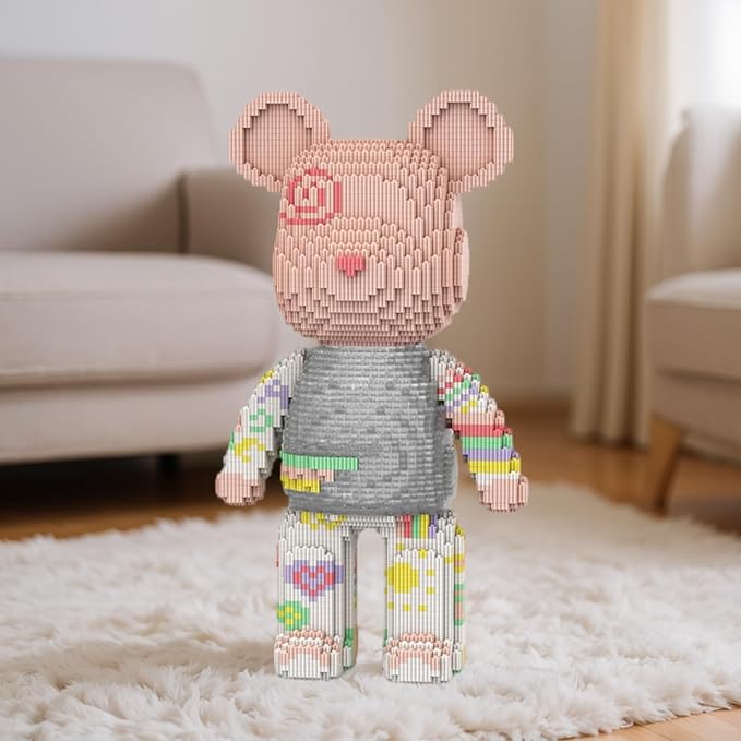 Bear Micro Mini Building Block Sets for Adults, No Compatible with Lego, 5250PCS Building Toys for Home & Office Decor, MOC 3D Creative Model Gifts for Christmas