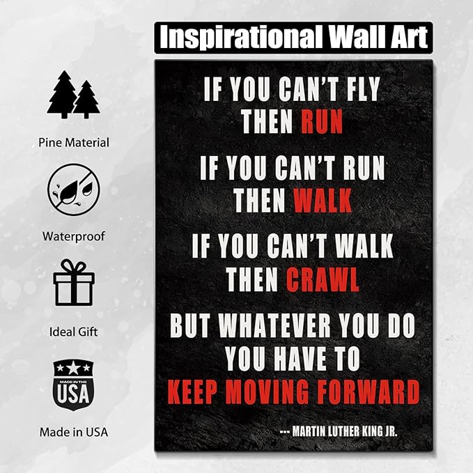 AbcCustomize Keep Moving Forward Motivational Wall Art, Inspirational Wall Decor for Office & Home, Positive Quotes Canvas Prints Ready to Hang, Uplifting Office Wall Art for Living Room or Bedroom