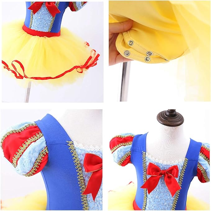 DYMCII Baby Girls Princess Ballet Dress Short Sleeve Leotards Skirted Tutu Dancewear Halloween Christmas Party Fancy Costume