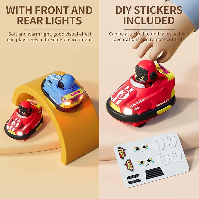 OBEST Multiplayer Remote Control Bumper Car, 2 Pack, RC Car with Ejection Doll, Interactive Toys for Parents and Kids