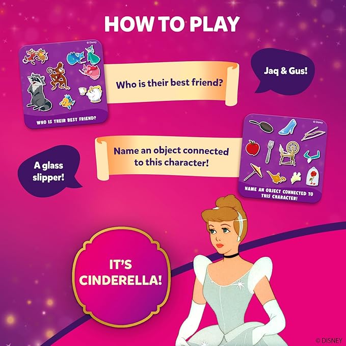 Skillmatics Guess in 10 - Disney Princess Card Game, Christmas Fun for Preschool Kids, Girls & Boys Who Love Cinderella, Ariel, Jasmine, Fun Travel Game, Gifts for Ages 3, 4, 5, 6