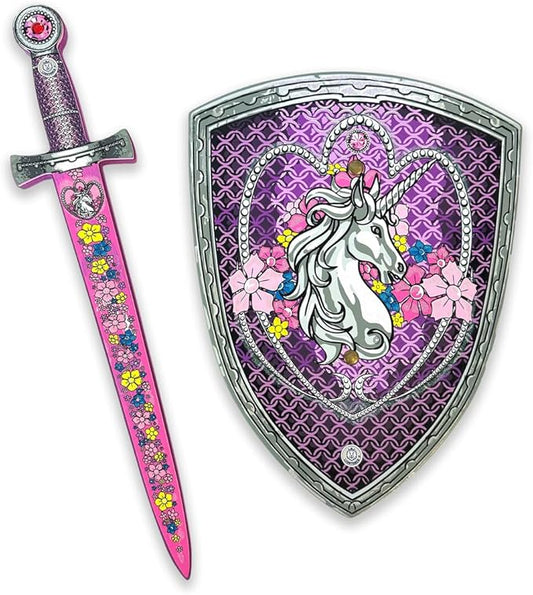 Liontouch - Unicorn Princess Set for Girls - 3-6 Years | Medieval Style Toy Sword & Shield for Pretend Play for Toddlers with Gemstones | Safe & Durable Foam Accessories for Royal Dress Up & Costumes