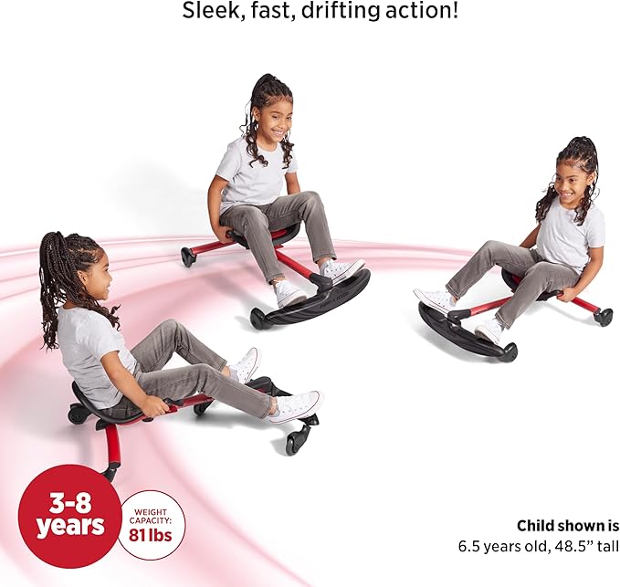 Radio Flyer Stingray Ride On Scooter Toy for Kids Ages 3-8 Years, Black, Drifter