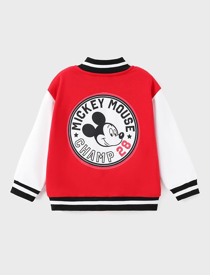 Disney Minnie Mickey Stitch Princess Frozen Elsa Marvel Jacket Lightweight Coat Button up Color Block Sweatshirt 2-14 Years