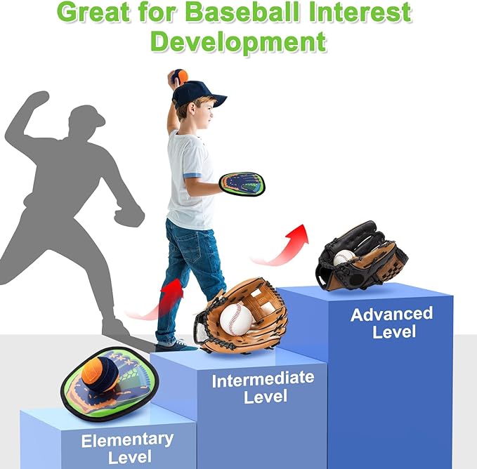 Toss and Catch Ball Game Pool Beach Toys for Kids Outdoor Games Yard Outside Toys for 3 4 5 6 7 8 Year Old Boys Girls Birthday Gift Toddler Baseball Training Glove