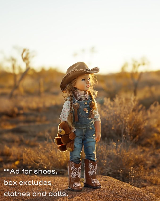 18 inch Doll Shoes - 7 Pairs with Gift Box, Compatible with American Doll