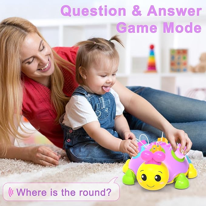 Musical Ladybug Baby Toys 6-12 Months, Infant Early Educational Learning Montessori Toy for 1+ Year Old Girl, First Birthday Gift Toys for 7 8 9 10 11 Months Newborn Girls (Purple)