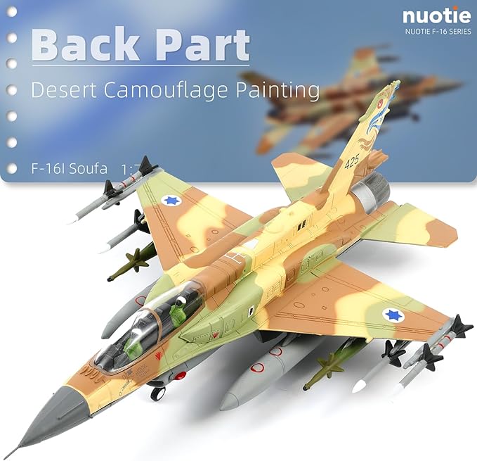1/72 Scale F-16I Soufa Multirole Fighter Airplane Pre-Build Model Kits Finished Diecast Aircraft Metal Jet Model Display Collection or Gift (F-16I-Israel)