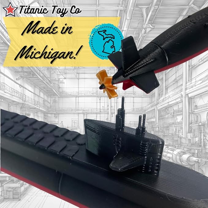 12-Inch Lafayette-Class Submarine Model – Detailed Replica of The Iconic Ballistic Missile Submarine – Nautical Enthusiasts and Military Collectors Titanic Toy, Titanic Model