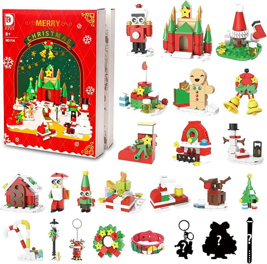 2025 Advent Calendar Building Set, Christmas Buiding Blocks for Kids, 24 Days Countdown Buiding Sets Christmas Toys for Kids