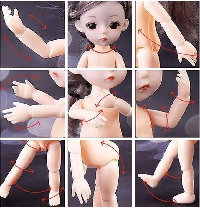 6 Pcs 6 Inch Princess Girl Mini Dolls, Small Princess Dolls, Little Girl Miniature Dolls for 3+ Year Old Girls
