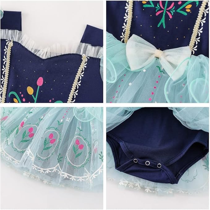 DYMCII Baby Girls Princess Ballet Dress Short Sleeve Leotards Skirted Tutu Dancewear Halloween Christmas Party Fancy Costume