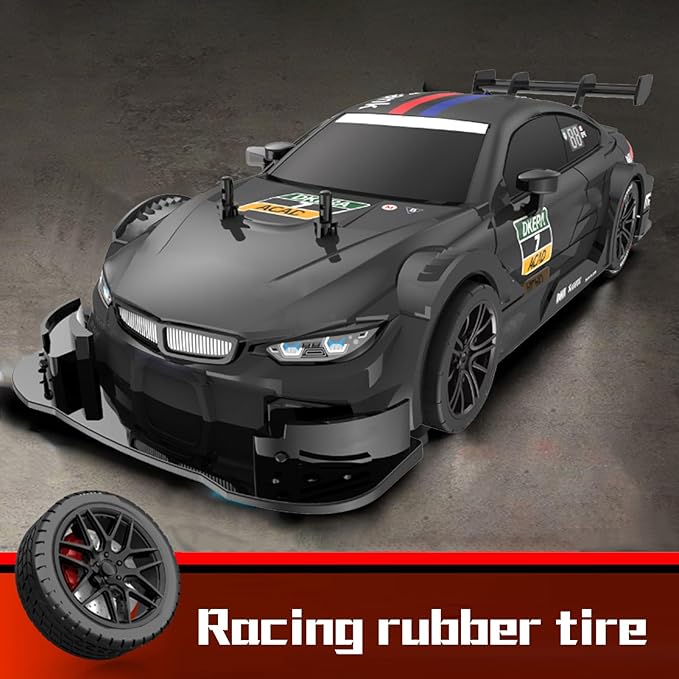 RC Drift Car, 1:16 Scale 4WD LED RC Car - 2.4GHz 40km/h High Speed Racing Sport Toy for Boys & Girls (Black)