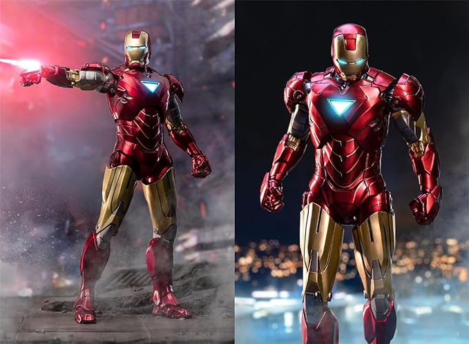 OVONNI 7 Inch MK6Ironman(1/10 Scale) Action Figure,Exquisite Painting Collectible Figure with Lots of Accessories