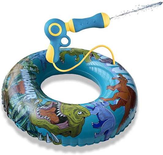 Inflatable Pool Float with Water Gun, Floaties for Adults Teens and Kids, Pool Toys for Kids Ages 8-12, Beach Inner Pool Tubes for Floating, Summer Fun Pool Party Swim Ring