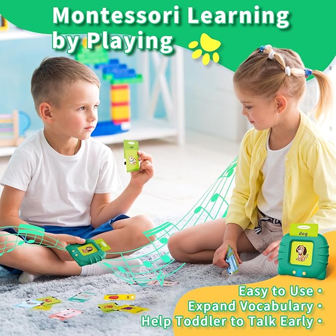 Toddler Toys Talking Flash Cards for 1 2 3 4 5 6 Year Old Boys and Girls, Autism Sensory Toys for Autistic Children, Learning Educational Montessori Speech Therapy 248 Sight Words Kids Gifts