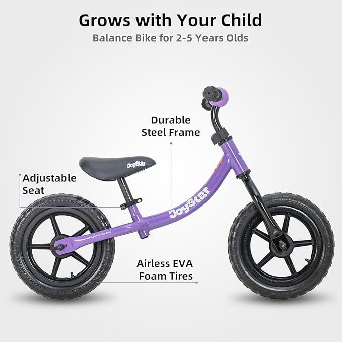 JOYSTAR Toddler Balance Bike 2 Year Old, Age 18 Months to 5 Years Old, No Pedal Bike with Adjustable Handlebar and Seat, Gift for 2-4 Boys Girls