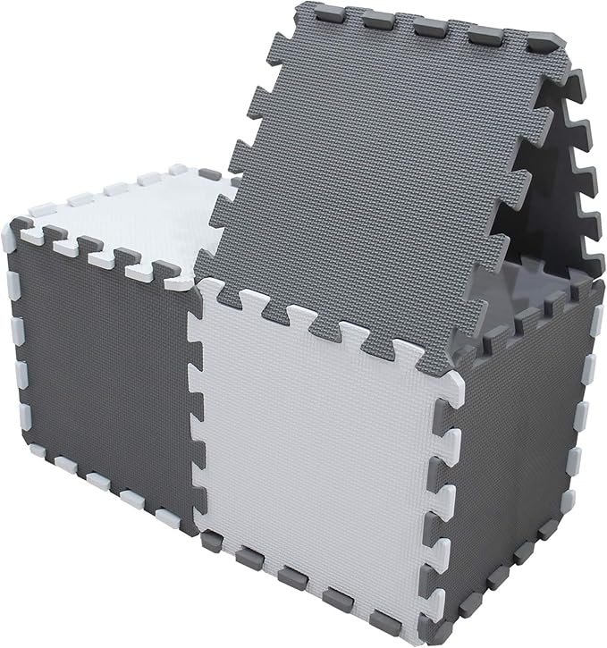 meiqicool Foam Play Mat Thick Soft EVA Interlocking Foam Floor Mats Children Yoga Exercise Multi Jigsaw Puzzle Blocking Board Kids Playmats Play 18 Piece AL