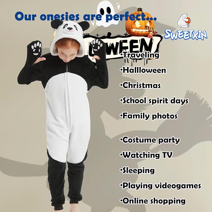 SWEETXIN Unise Kids Jumpsuit Cosplay Onesie One Piece Suit for Girls Boys Halloween Character Costume Dress Up Party
