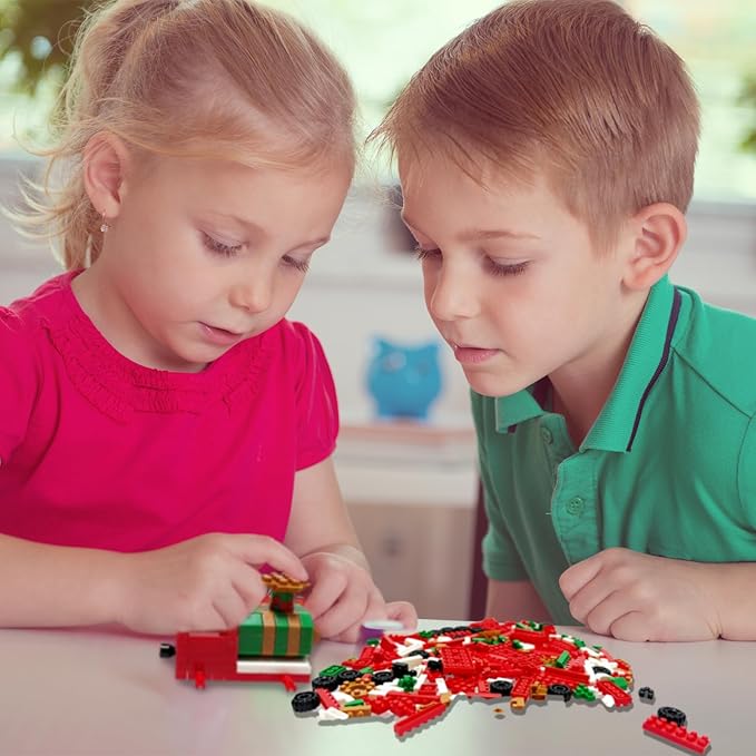 8 Pack Mini Christmas Building Blocks Toys, Classroom Prizes Birthday Gifts, Christmas Stocking Stuffers for Kids Boys Girls Age 6-12+