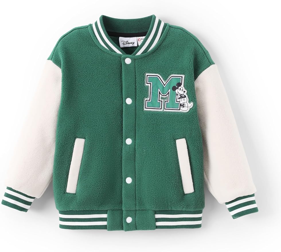 Disney Minnie Mickey Stitch Princess Frozen Elsa Marvel Jacket Lightweight Coat Button up Color Block Sweatshirt 2-14 Years