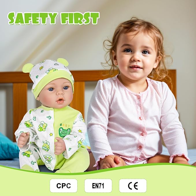 Aori Reborn Baby Dolls Realistic 18 inch - Lifelike Newborn Babies That Look Real, Nice Gift Set for Kids, Parents-to-be, Grandparents