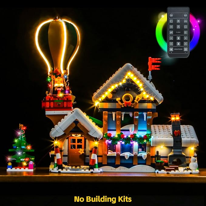 BrickBling LED Light Compatible with Lego Santa's Post Office, Christmas Décor Lights Compatible with Lego 10339, Holiday Lighting Kit-Not Included The Model (RC Version Light)