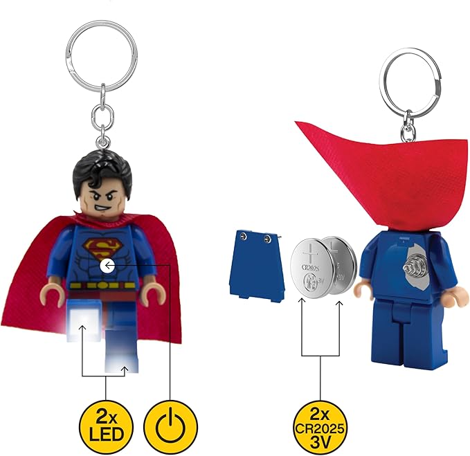 LEGO DC Super Heroes Large 3 Inch Tall Figure Keychain Light - Superman (KE39H)