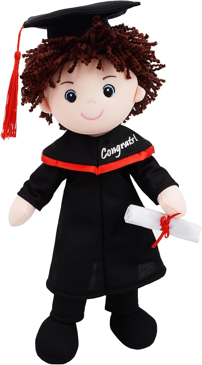 June Garden Snuggle Cuties 15" Graduation Gifts - Soft Plush Dolls with Cap and Gown - Gifts for Preschool and Kindergarten Graduation Day - Boy M