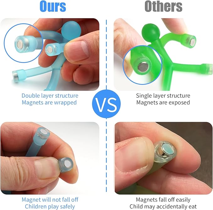 6Pcs Magnetic Toys, Magnet Men for Travel Toys, Fridge Magnets Funny, Cute Magnets for Kids and Adults, Magnetic People Colorful Mini Toys for Refrigerator, Whiteboard, Desk Decoration