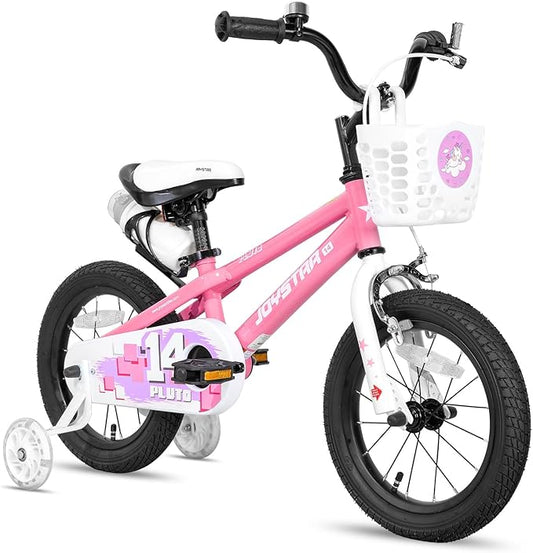 JOYSTAR Pluto 12 14 16 18 20 Inch Kids Bike with Light Up Training Wheels, Kids' Bicycle for Boys Girls Age 3-12 Years, Children Bikes, Multiple Colors