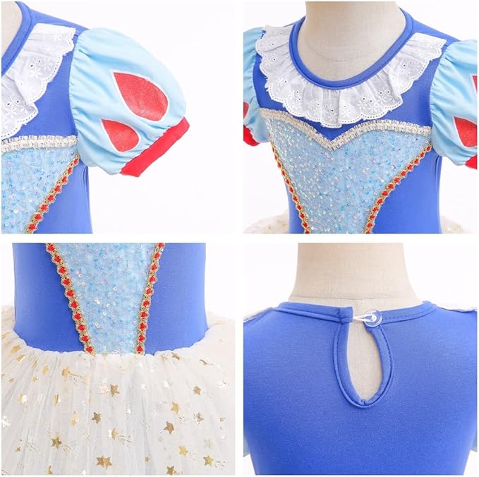 DYMCII Baby Girls Princess Ballet Dress Short Sleeve Leotards Skirted Tutu Dancewear Halloween Christmas Party Fancy Costume