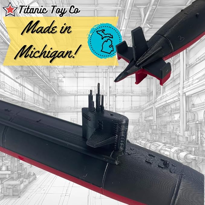 12-Inch Sturgeon-Class Submarine Model– Replica of The Cold War-Era Fast Attack Submarine – Nautical Enthusiasts and Military Collectors Titanic Toy, Titanic Model