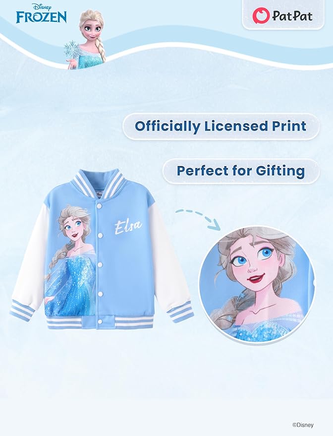 Disney Minnie Mickey Stitch Princess Frozen Elsa Marvel Jacket Lightweight Coat Button up Color Block Sweatshirt 2-14 Years