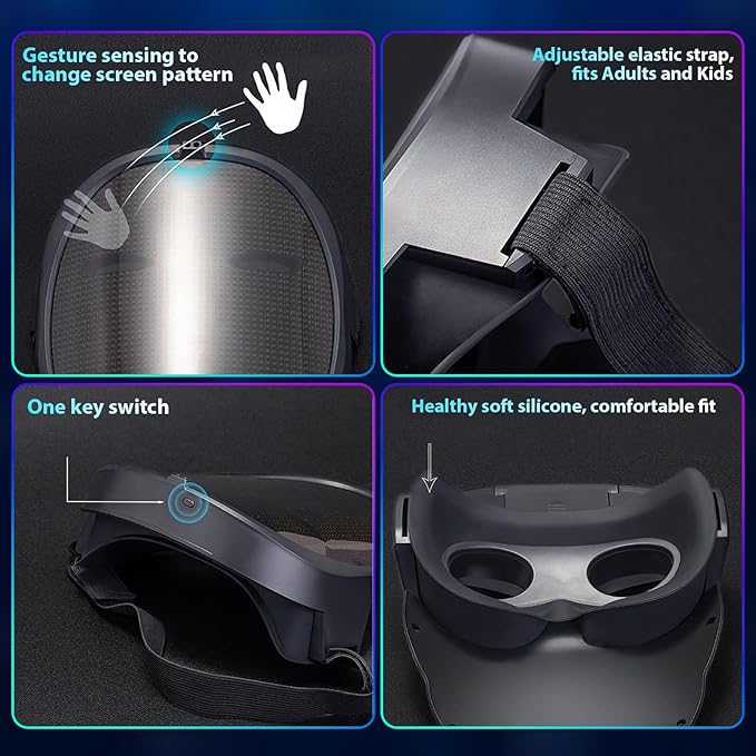 Gootus Face Transforming LED Mask with App Controlled - Halloween Costumes for Kids, Light Up Mask with Gesture Sensing, Boys Toys Gifts for Birthday Costume Christmas